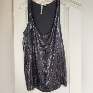 Grey sequin tank